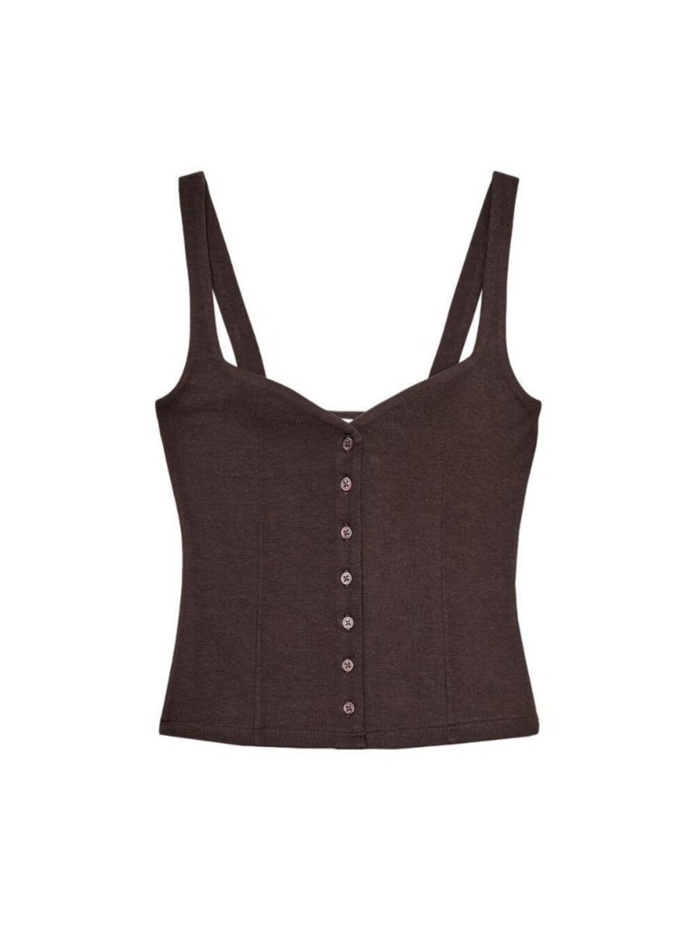 Zara BUTTONED SWEETHEART NECKLINE TOP